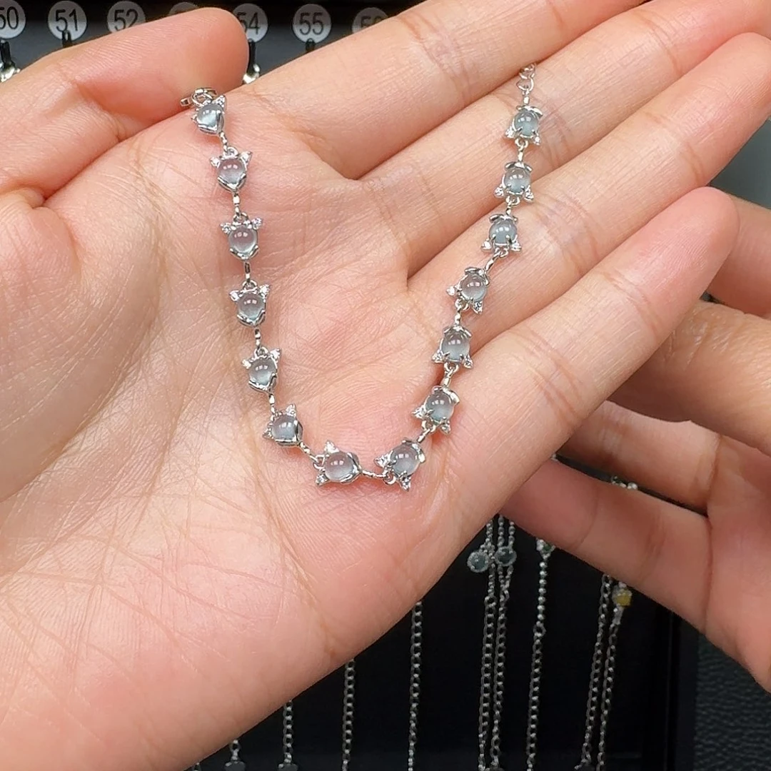 翡翠银S925镶嵌手链