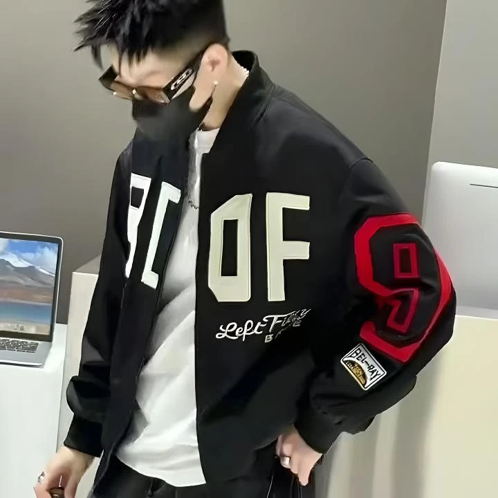 美式复古vibe刺绣夹克外套秋冬季新款机车飞行员运动厚棒球服开衫