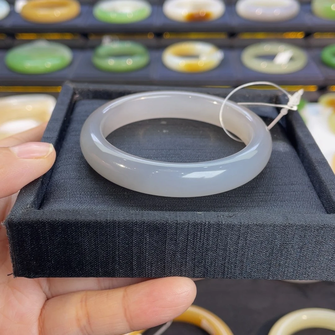 未镶嵌手镯和田玉-冰仙紫52