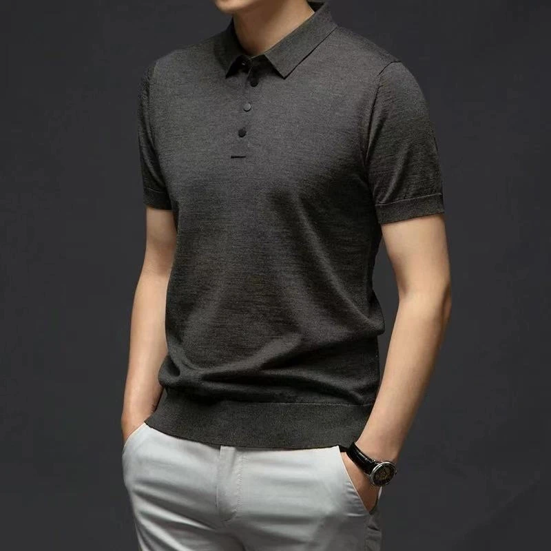 POLO领短袖男春季新款针织上衣