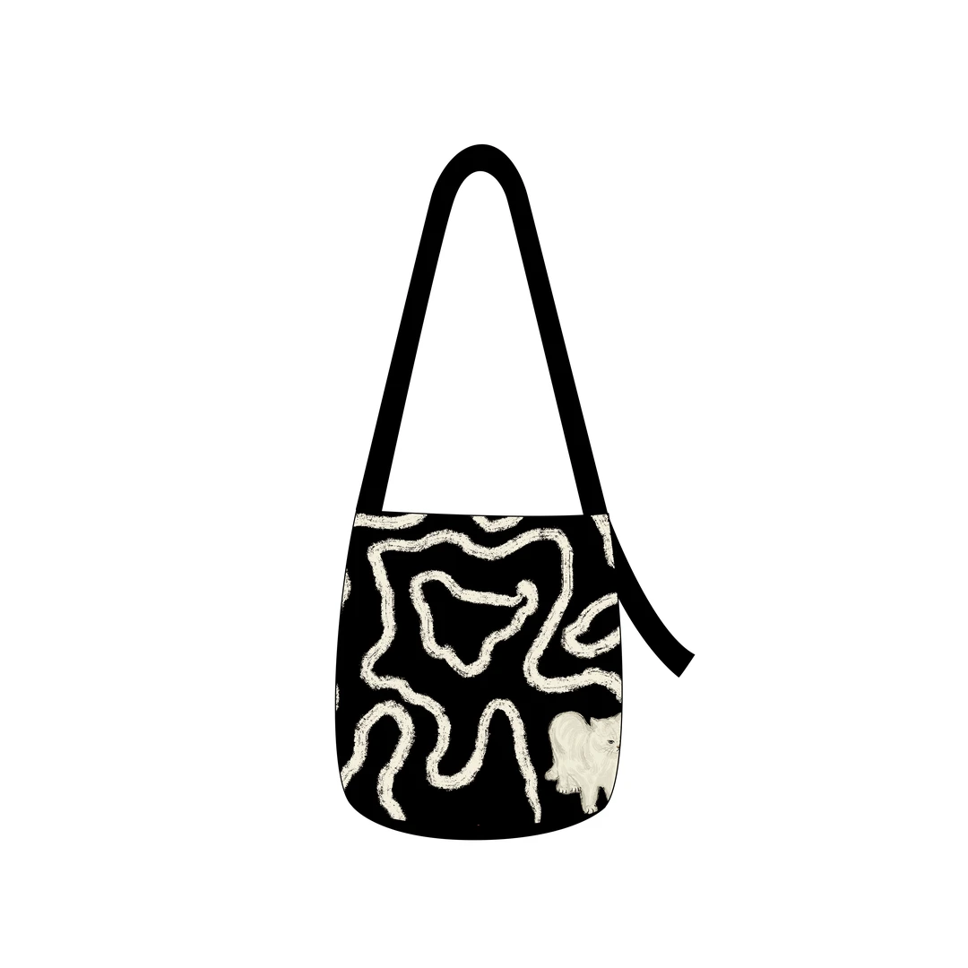 尼睿设计师款原创百搭飘带水桶包单肩斜跨女手提小众通勤包包