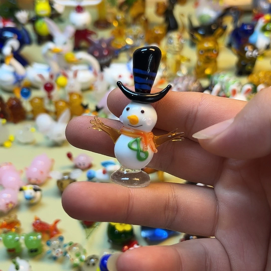ㅤ****玻璃手工琉璃摆件 雪人