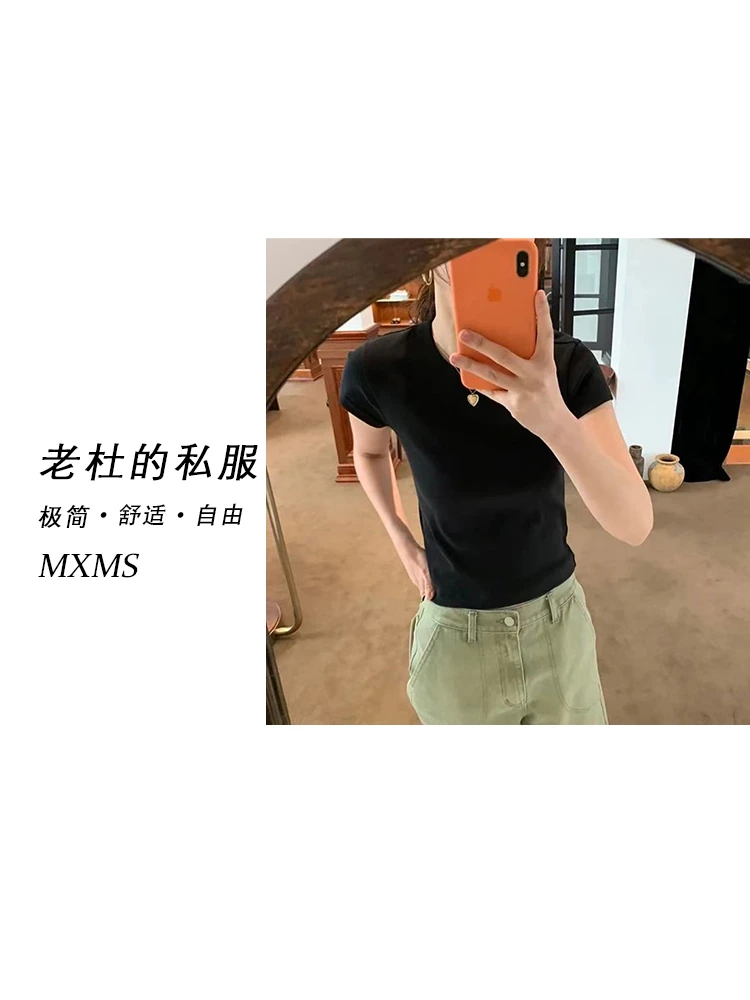 （麦欢尼）9612-“极简穿搭法则”净版韩女穿搭必备单品圆领短袖T恤