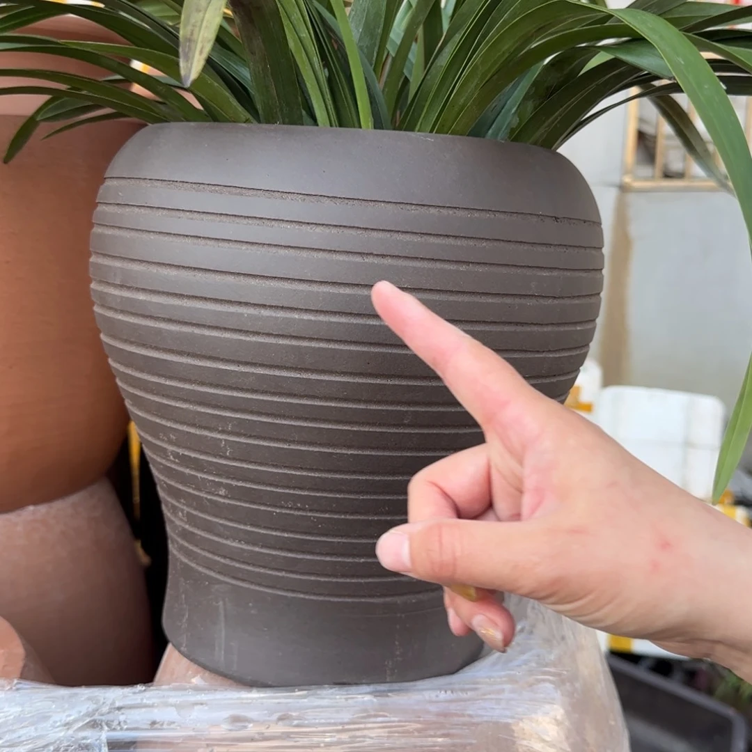 紫砂花盆口20高27宜兴紫砂