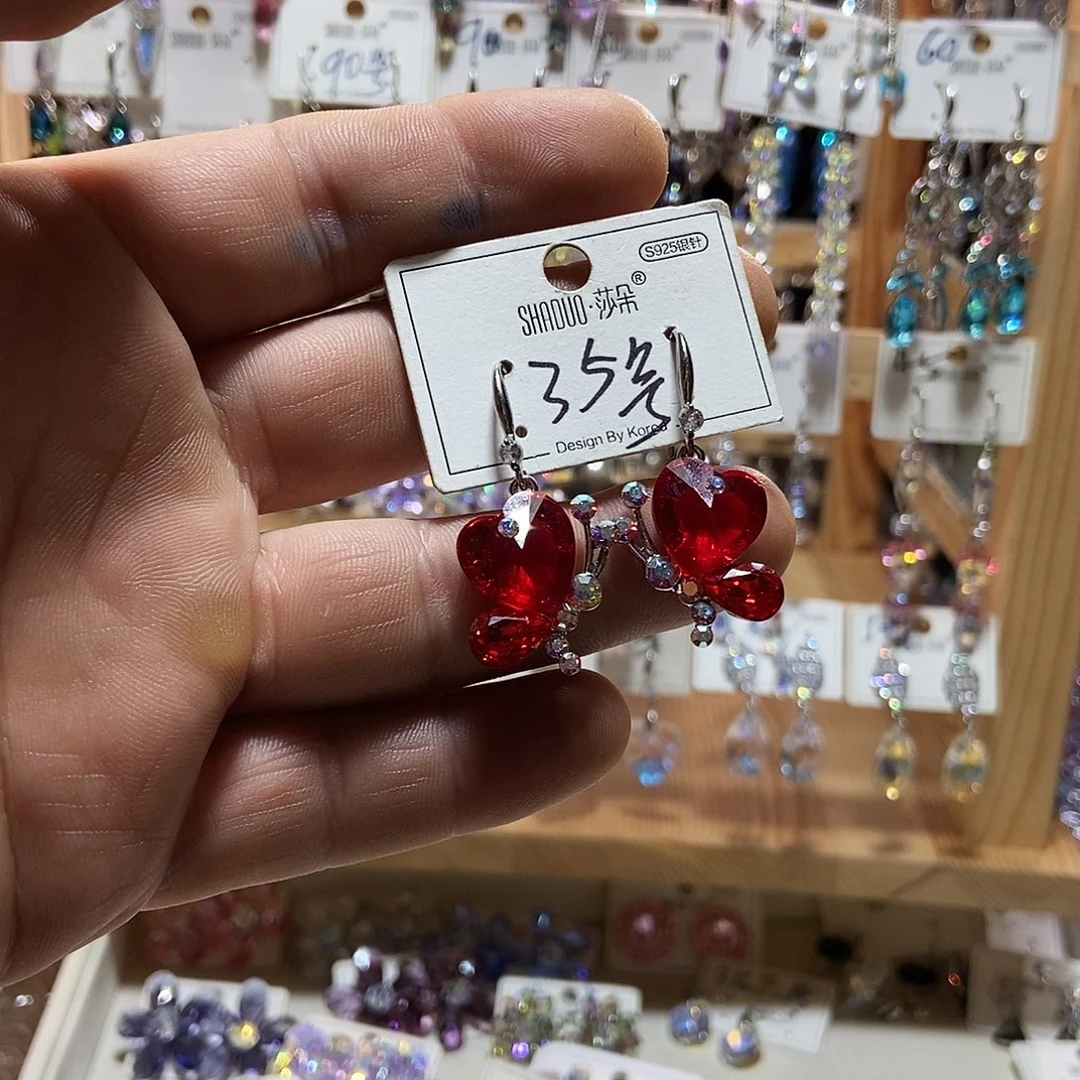 琉璃纯铜合金耳钉