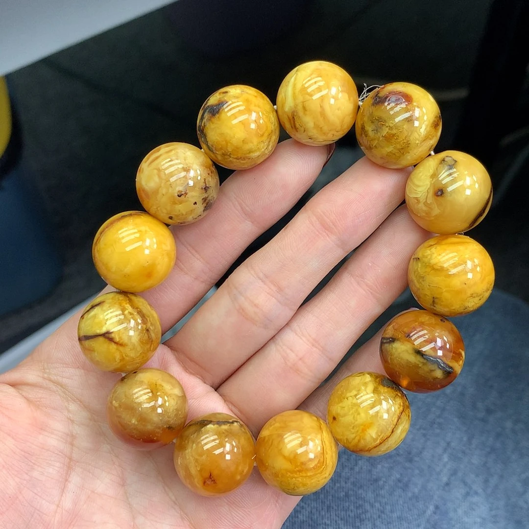 琥珀未镶嵌珠宝奇石18mm➕
