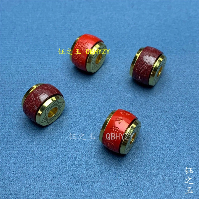 朱砂复古护身符转经轮配件diy文玩菩提手串配饰隔珠手链不掉色