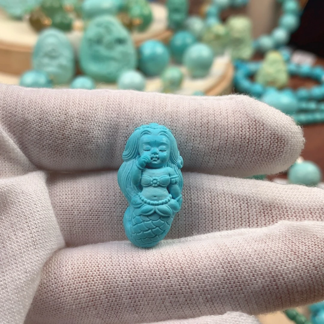 绿松石未镶嵌珠宝奇石14mm