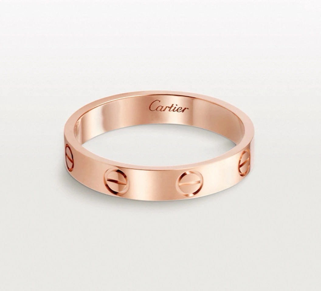 99新 Cartier/卡地亚 18K玫瑰金窄版戒指48 55 56 57号 单品