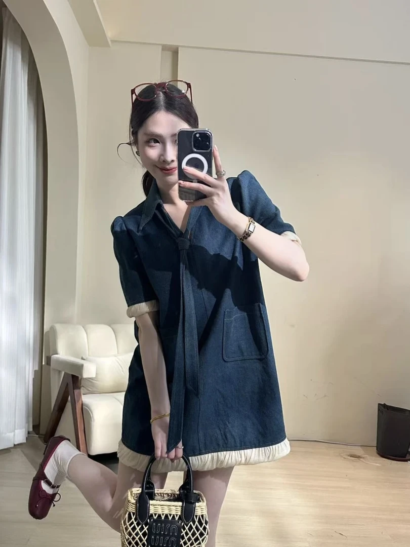 十一【西西里记忆】连衣裙夏季新款牛仔 欧若风 时尚气质显瘦