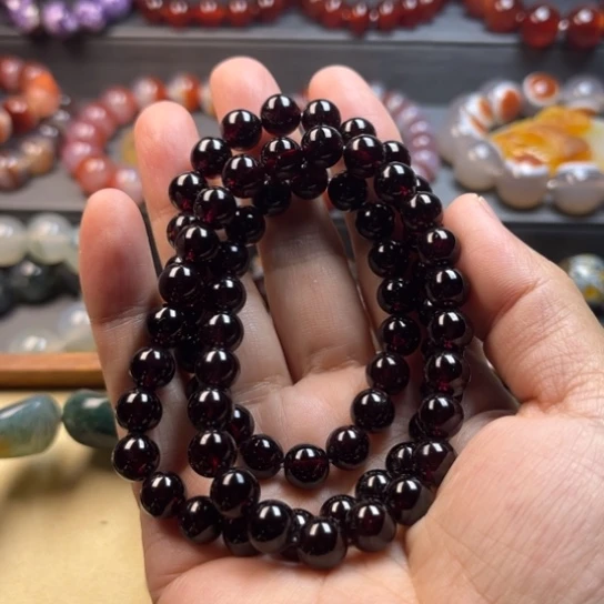 红***麦玛瑙/玉髓未镶嵌手链