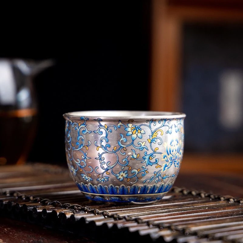 032410缠枝莲鎏银杯999