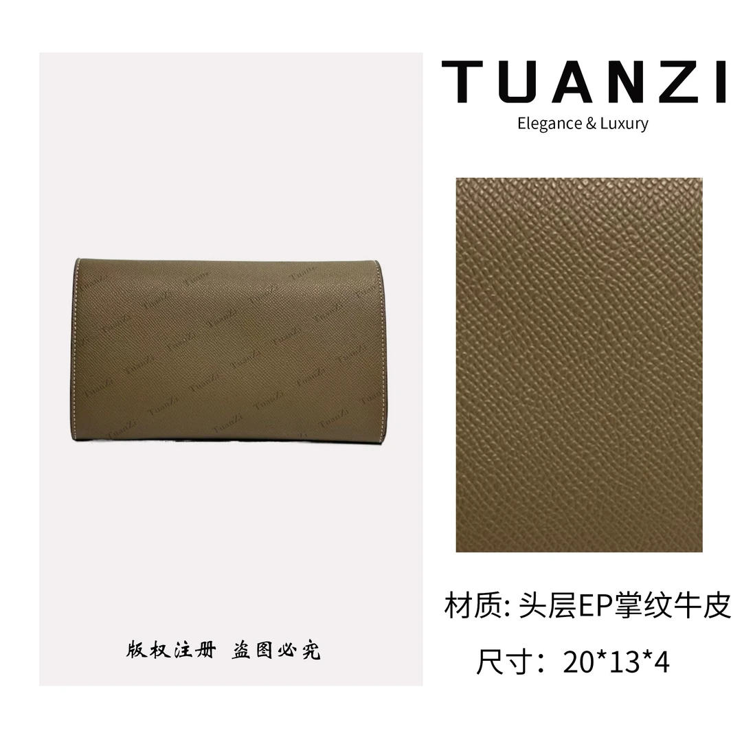 TUUANZI【Togo】秋冬新款头层EP掌纹牛皮女包 XKY-2283-大象灰