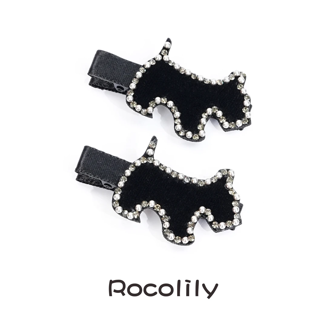 ROCOLILY韩版网红轻奢可爱小狗鸭嘴夹高级感轻熟风刘海夹发夹发饰