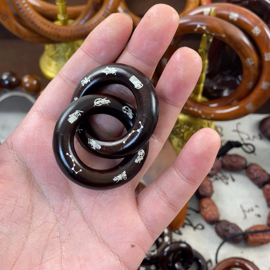 木枣木玉化2.5镶银五雷无路带礼盒