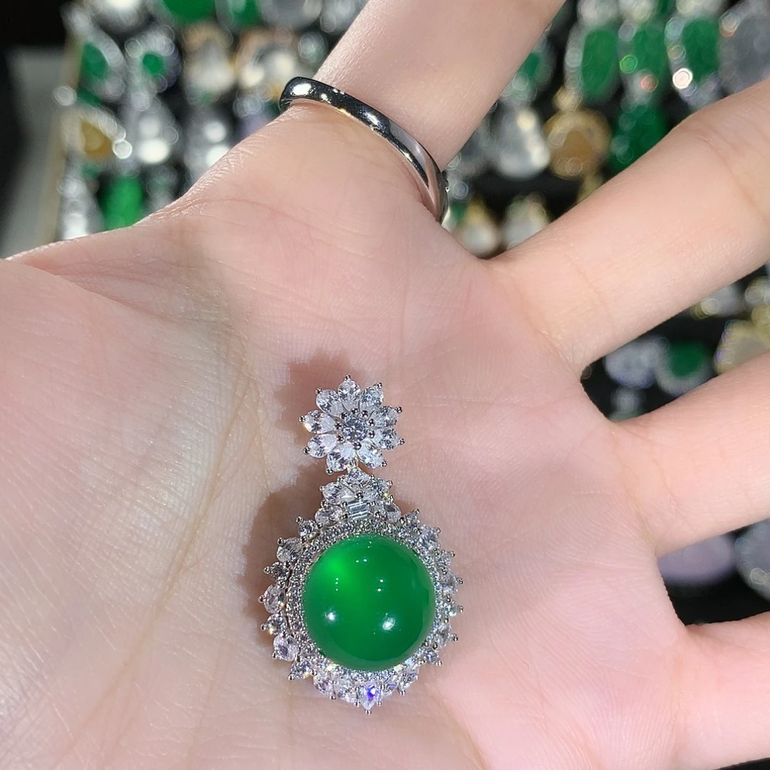 玛瑙/玉髓银S925镶嵌颈饰