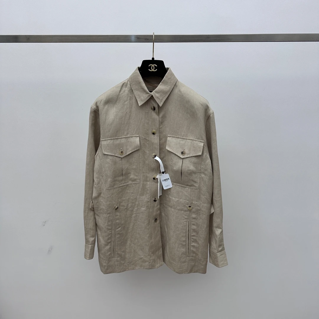 99新 Loro Piana/诺悠翩雅 LP亚麻猎装夹克外套 40码02671