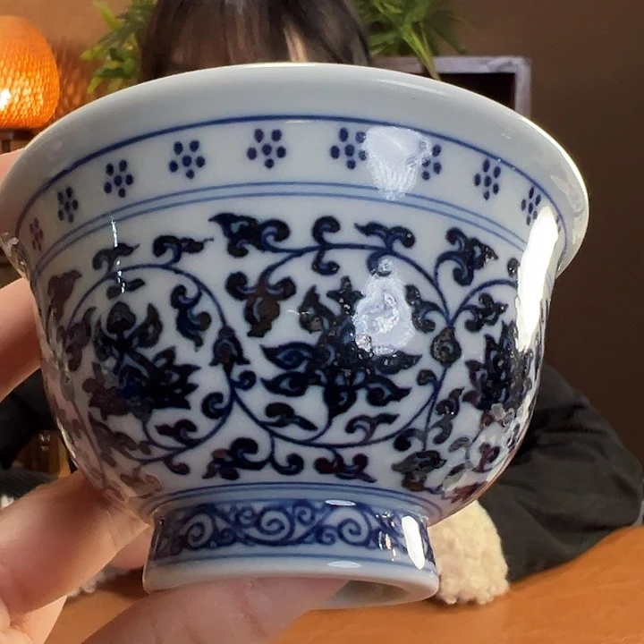 手工手绘茶具缠枝莲