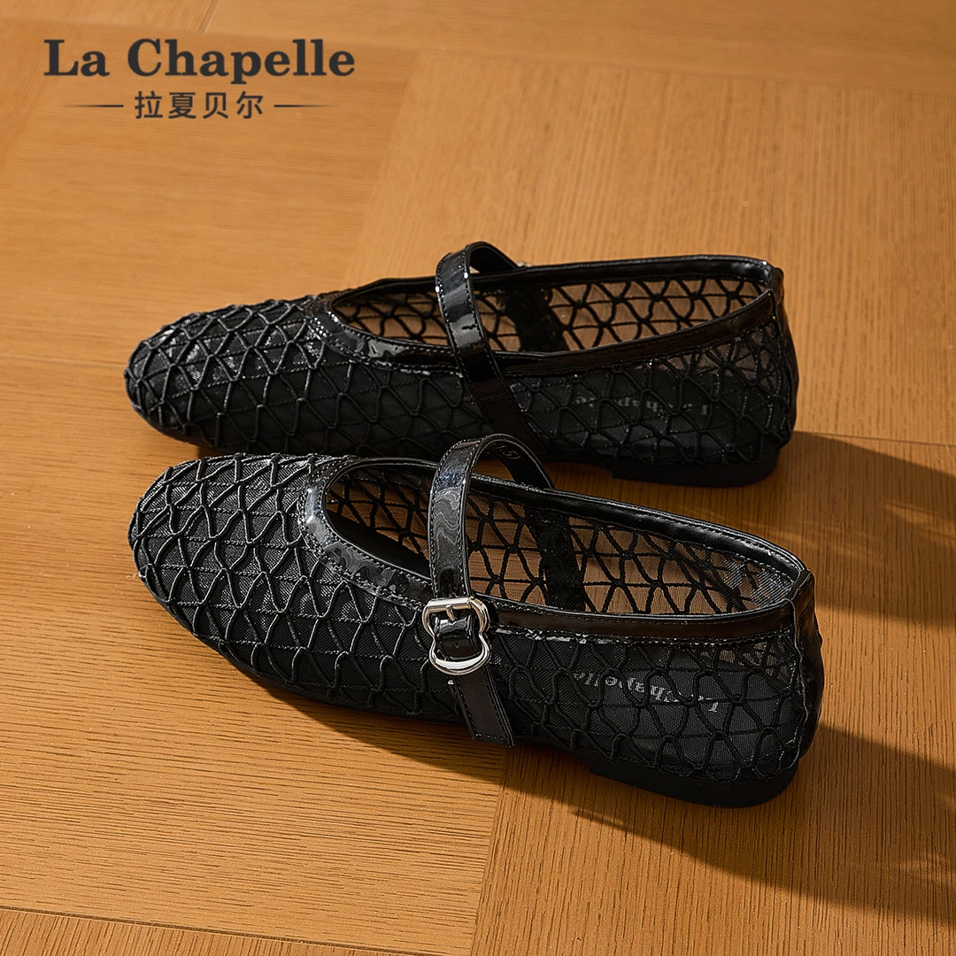 拉夏贝尔镂空单鞋女2025冬季新款轻便百搭户外女鞋软底透气网面鞋