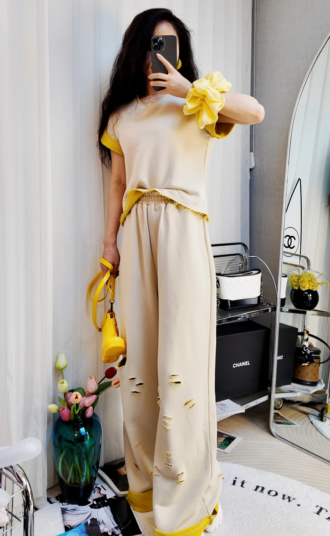 MJ2517运动时尚休闲百搭透气宽松夏季短袖套装