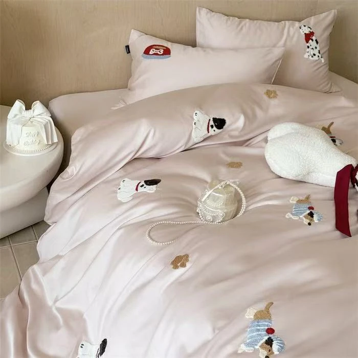 【25新款】卡通款100s长绒棉贡缎纯棉毛巾绣四件套高端柔软透气