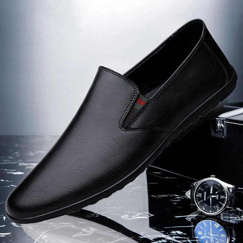 皮鞋男新款软底透气商务休闲鞋时尚英伦风百搭韩版爸爸鞋潮流防滑