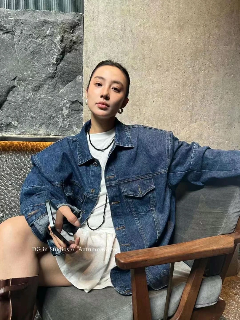 【新品上新】时尚休闲高级洋气百搭宽松显瘦羊腿袖牛仔外套