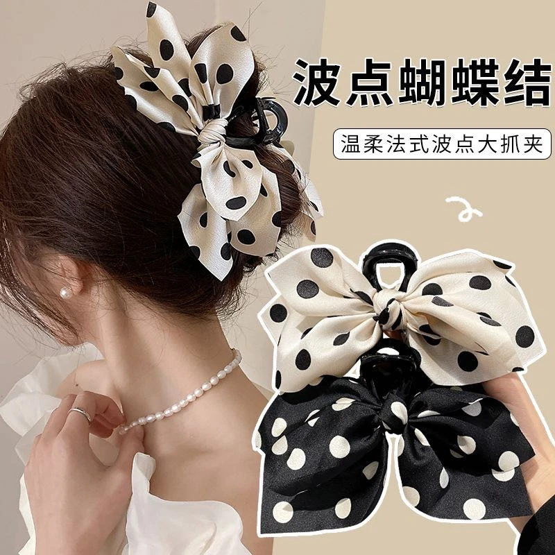 〖蕙子严选〗 WZ-1005超大波点蝴蝶结抓夹