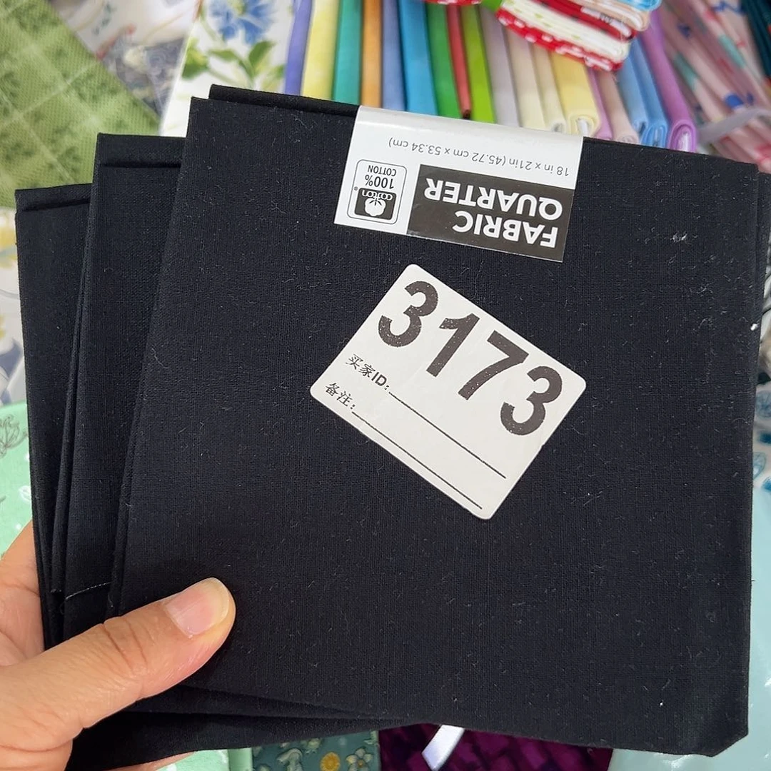 3片纯棉平布45.50厘米一片果子布艺黑