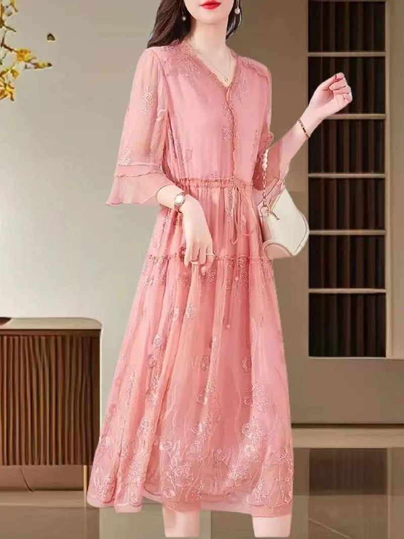 （49.9～99.9）Vintage精品真丝桑蚕丝衬衣连衣裙