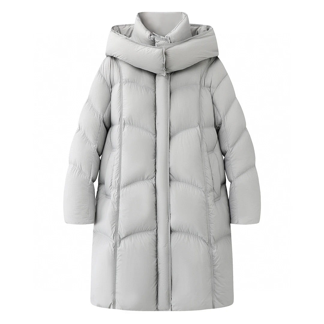 冬季新款加厚中长款连帽防风保暖女装