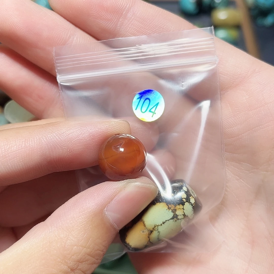 蔚***林未镶嵌圆珠桶珠老型手串！！玛瑙/玉髓