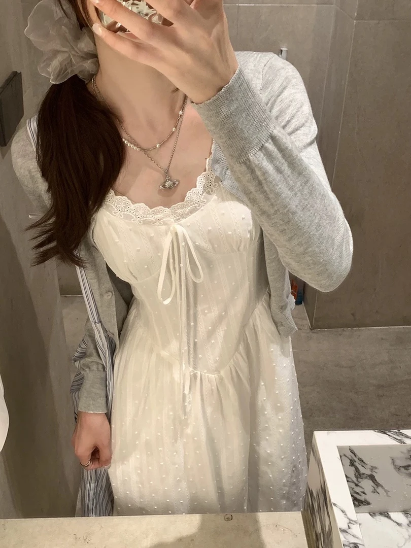 z498/刺绣初恋中长款连衣裙