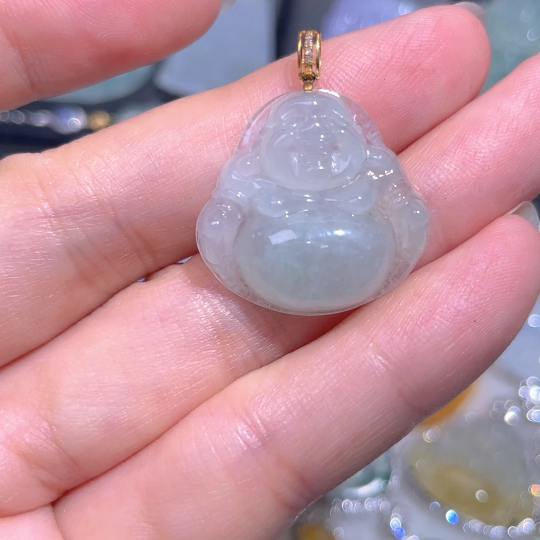 颈饰18K金镶嵌翡翠翡翠