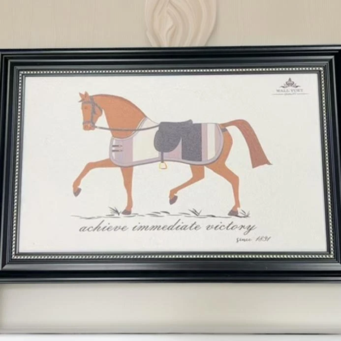 032马到成功挂画客厅法式轻奢装饰画美式复古书房摆画小众4060