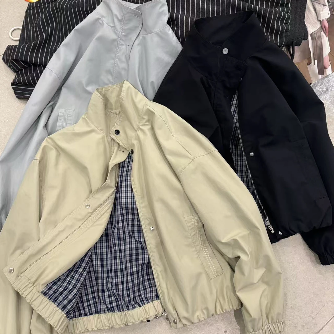 6578 （闭眼入）立领短款抽绳风衣外套