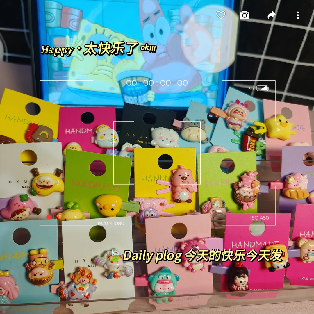 【直播拆双小鼻嘎发卡】成品小鼻嘎网红发卡儿童纯手工制作发夹夹子