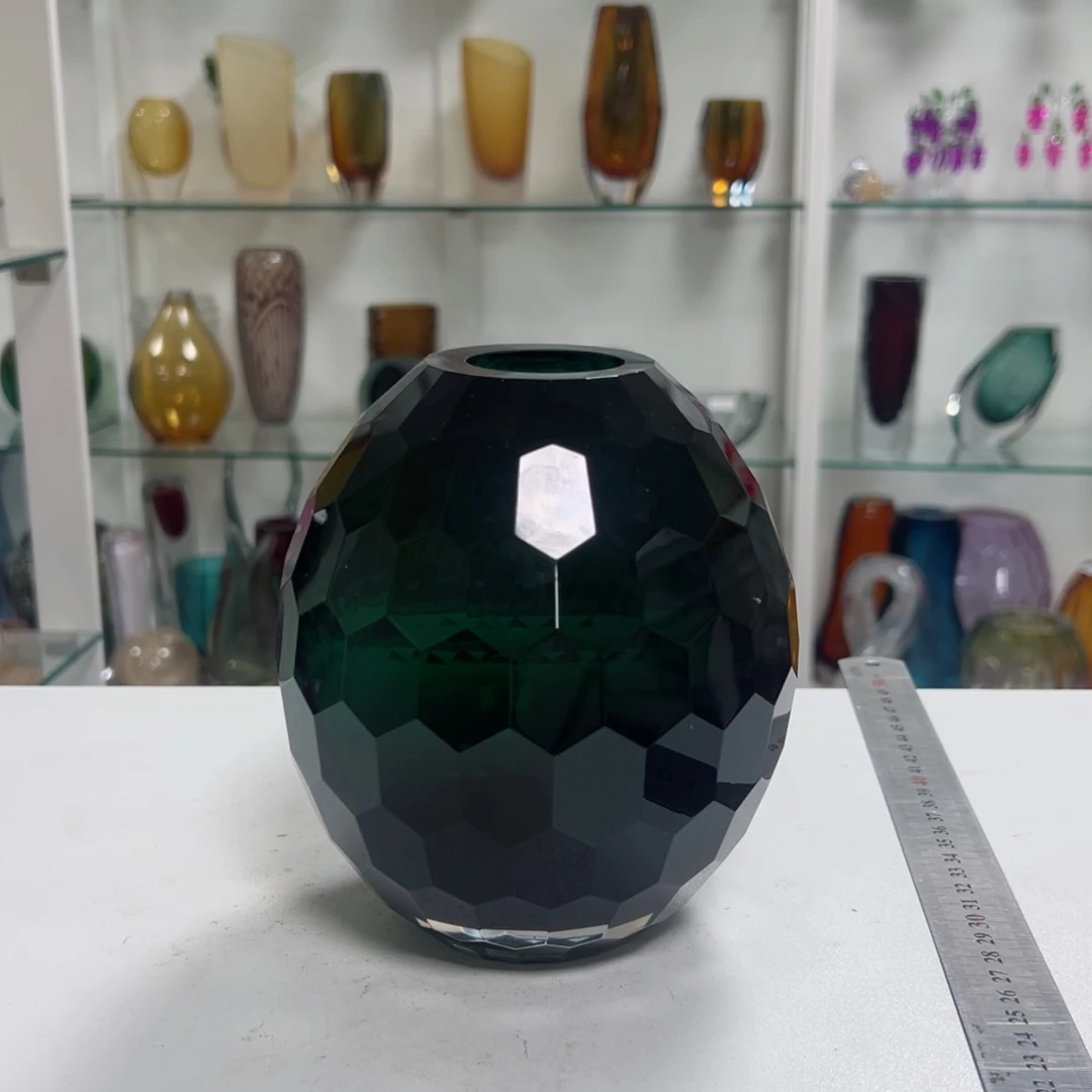 幻彩琉璃花器纯手工痕迹高度16