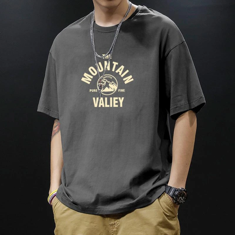 重磅男T恤男装短袖重磅黑色大码男士夏季新款宽松男生感百搭纯棉