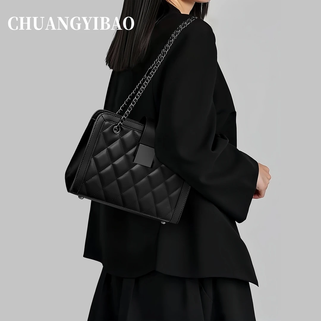 秋冬质感腋下包包女2025新款极简风单肩斜挎包时尚百搭菱格链条包