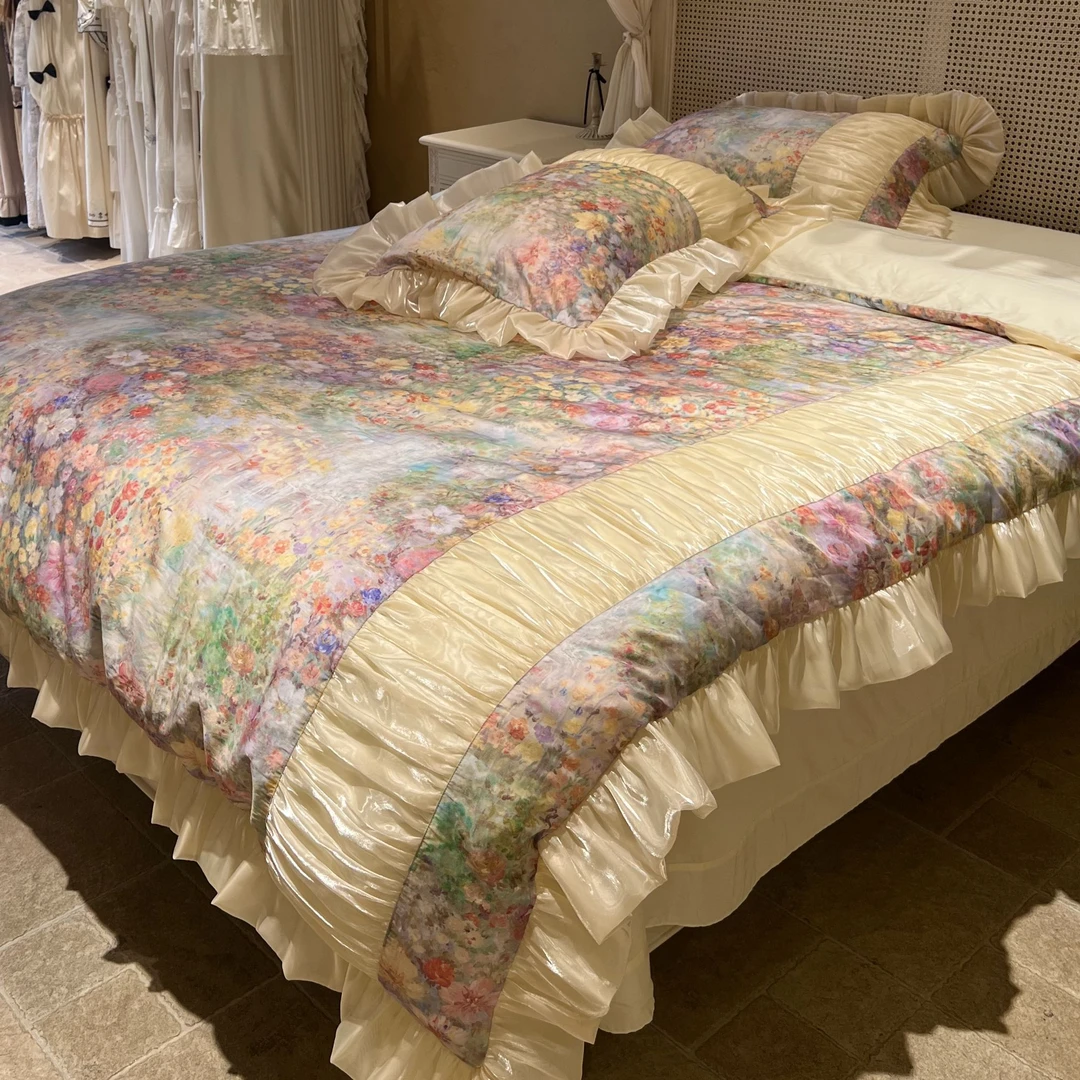 【天鹅湖】法式浪漫小众油画风格四件套夏季四件套