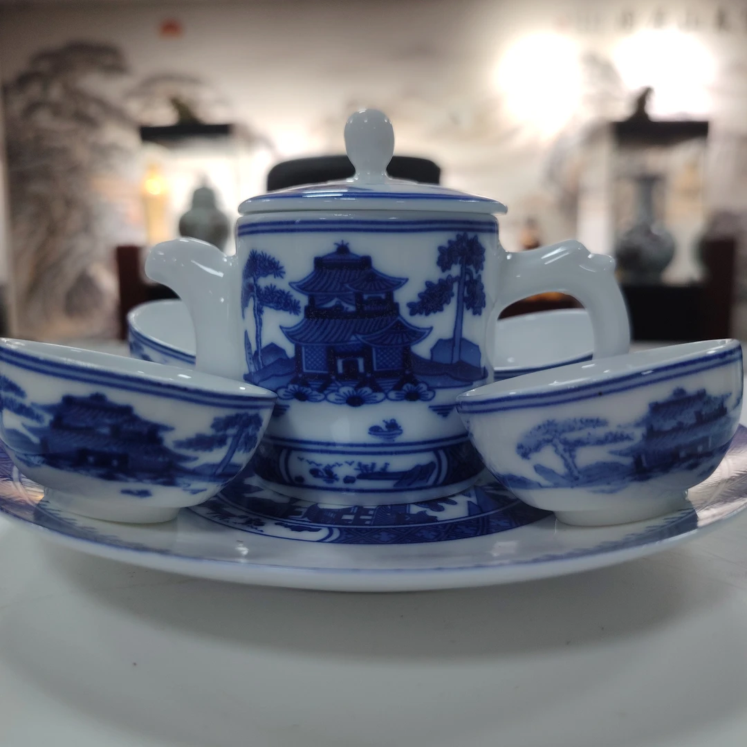 【袁氏瓷业】梧桐青花小茶具套组