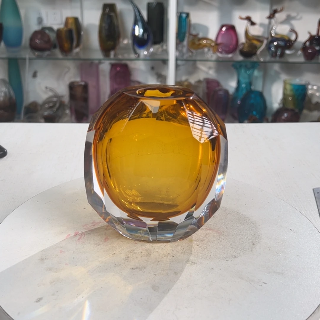 幻彩琉璃花器纯手工制作高度14