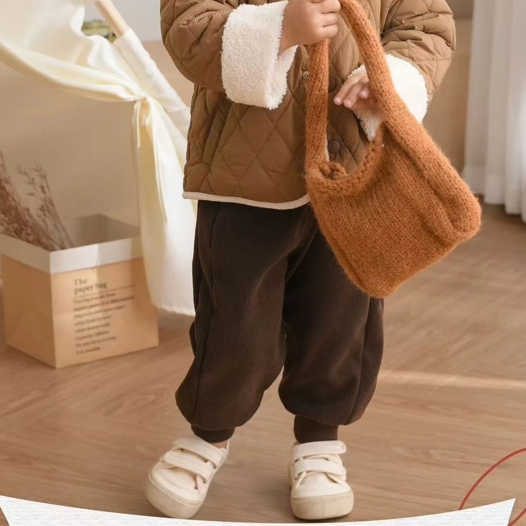 1000-1090  韩版宝贝裤子秋冬加绒女童休闲裤