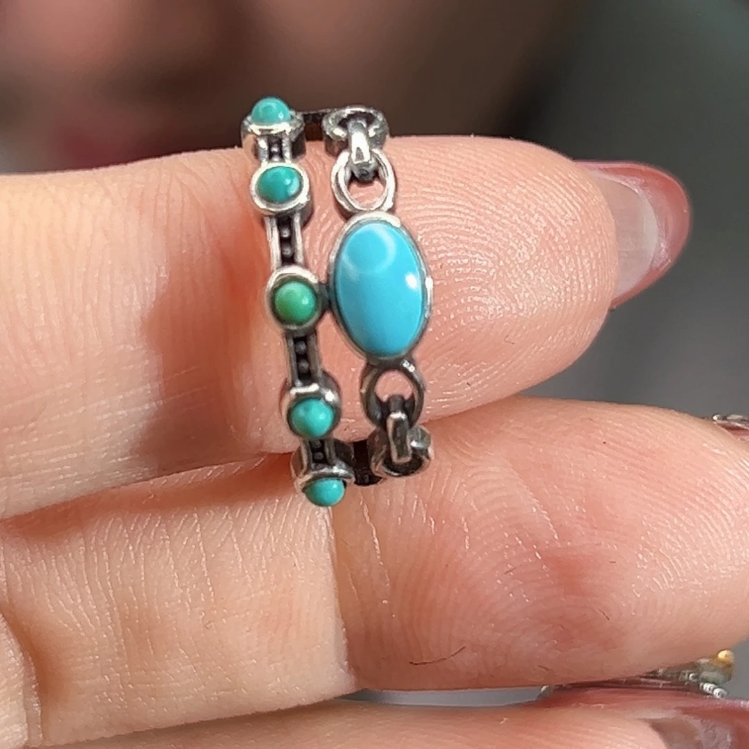 绿松石银S925镶嵌珠宝奇石