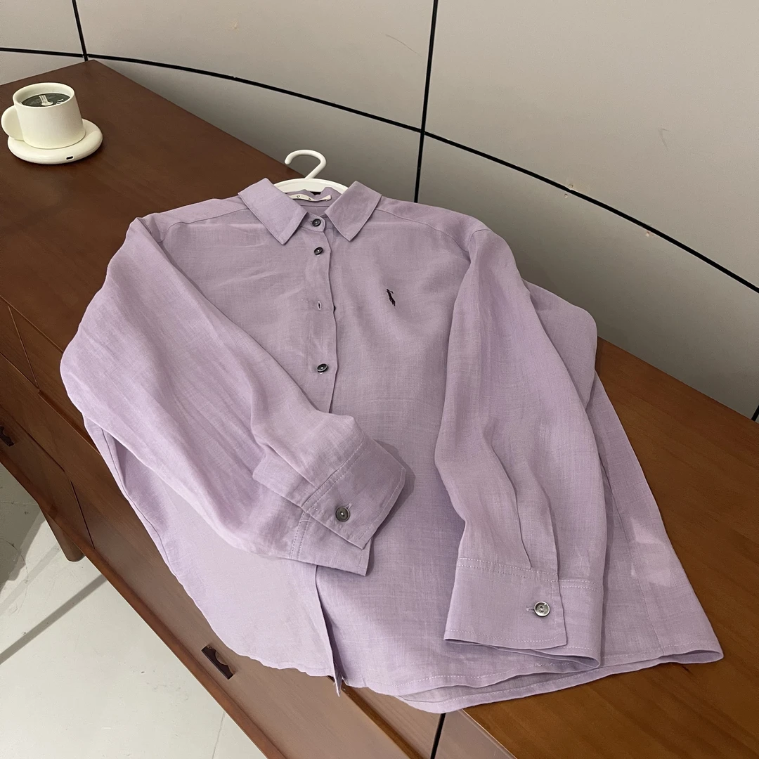 FUJIA STYLE新款韩版休闲气质简约纯色刺绣长袖衬衫QS302