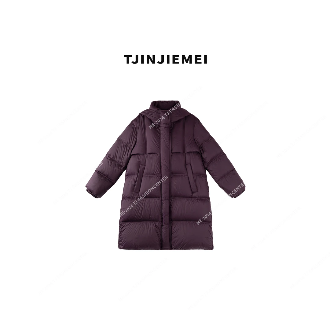 T井姐妹【风信紫】设计感时尚长款百搭羽绒服YRF2410-9DZ118