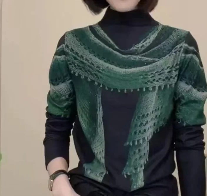 B214#时尚印花百搭显瘦气质小衫（2XL~6XL 110~160斤）