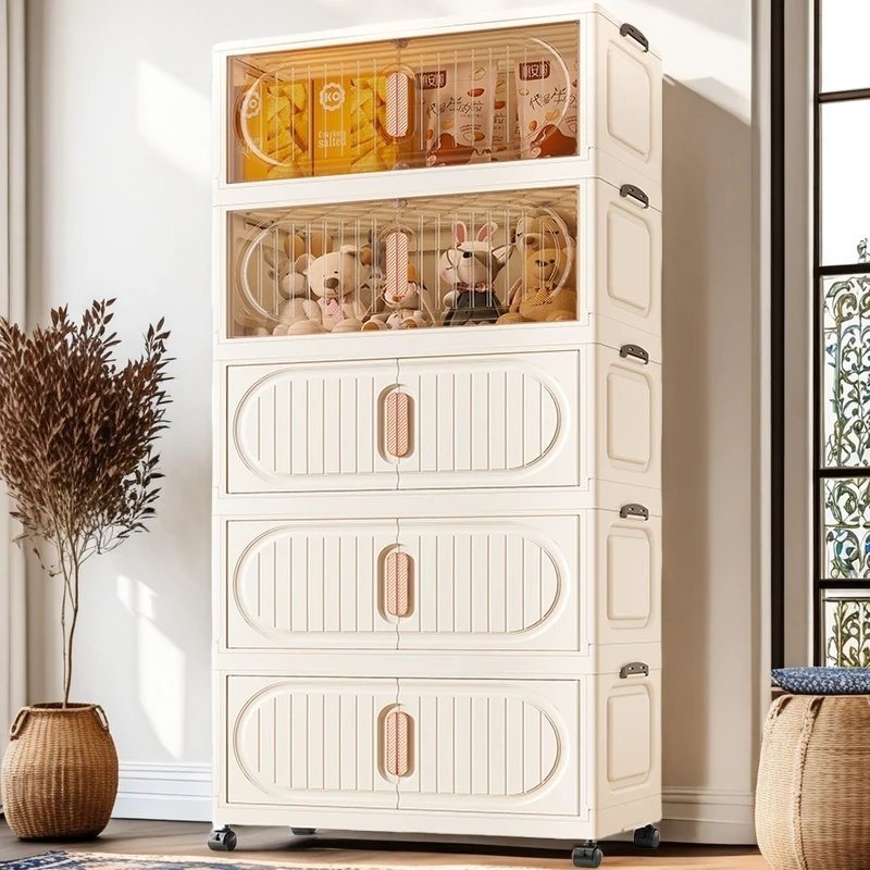 拍3层发5层80面宽折叠多层收纳柜杂物玩具储物箱儿童衣柜厨房置物