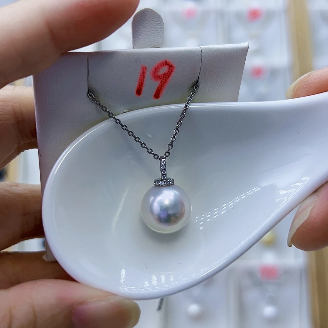 淡水珍珠银S925镶嵌吊坠(不含链)